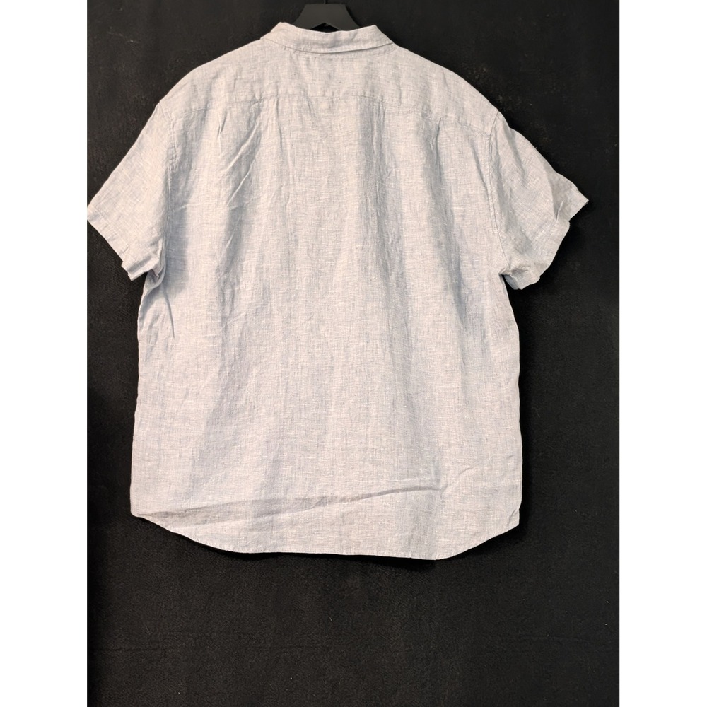 J.Crew Slim Linen Cotton Button Front Shirt XXL Blue Short Sleeve Chambray Prep - Picture 6 of 6
